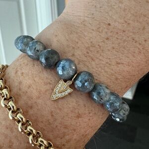 Sydney Evan Beaded Charm Bracelet with 14k Gold and Diamond Charm